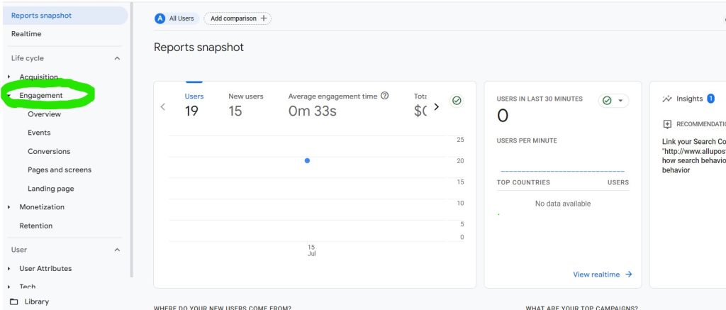 Engagement in Google Analytics 4