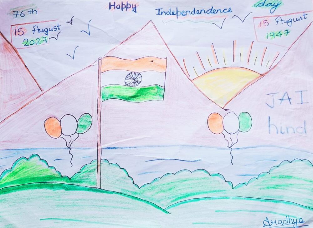 Independence Day Drawing / Independence Day Drawing Easy Step By Step For  Beginners / 15 August - YouTube