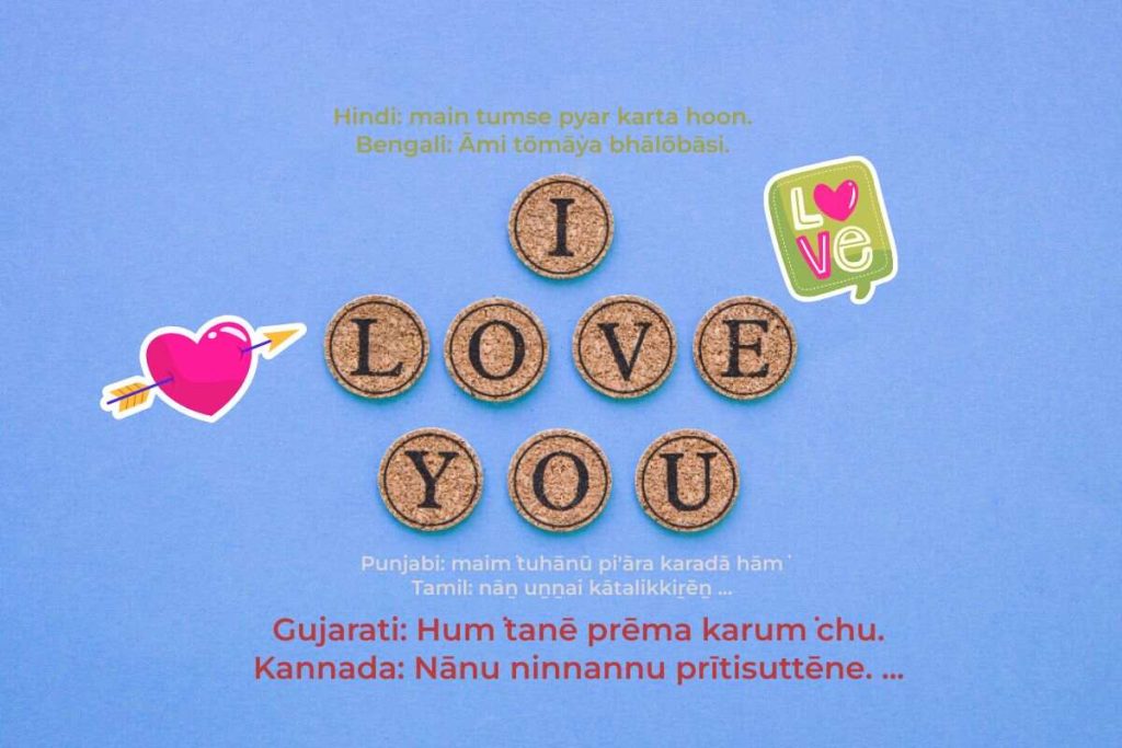 i love you in different indian languages