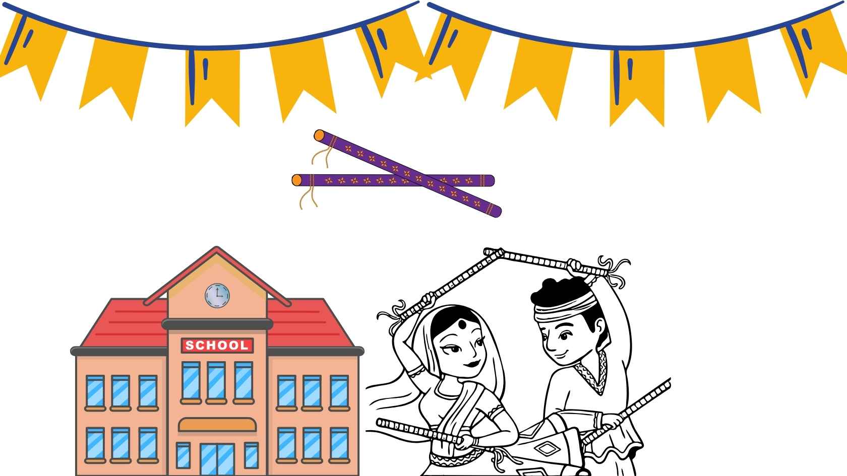 Dandiya Decorations in School